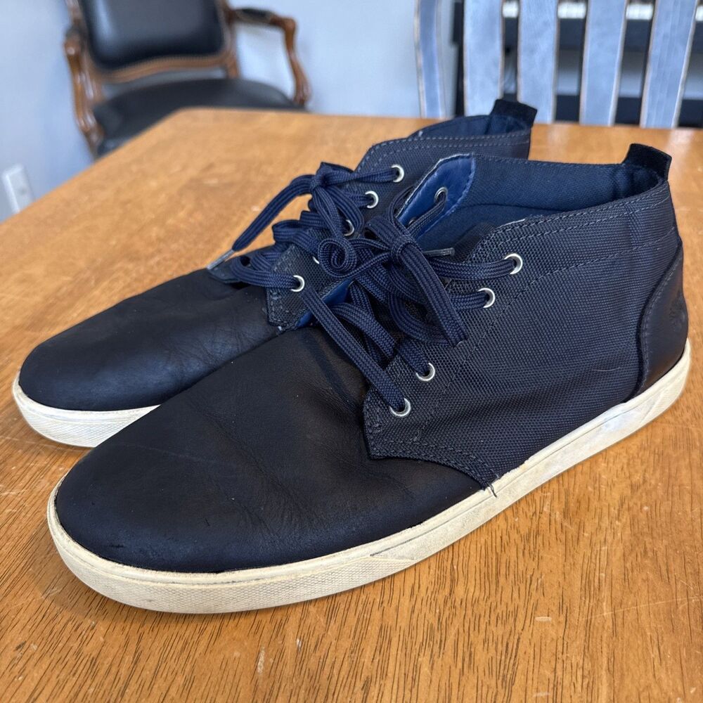 Timberland Davis Square Sneaker Men's Navy Blue Leather Lace-Up - 10.5 WIDE